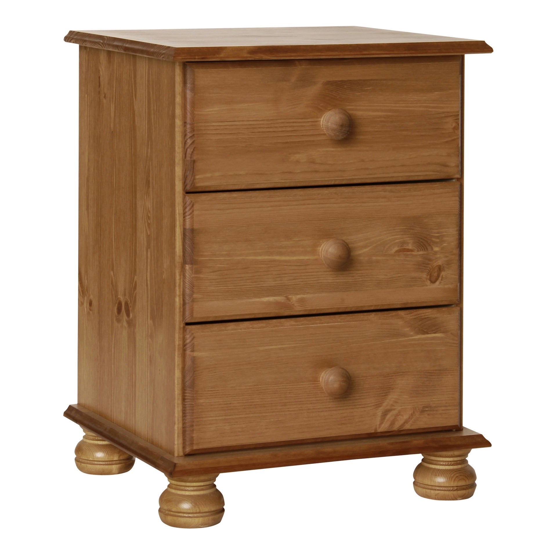 Furniture To Go Copenhagen 3 Drawer Bedside in Pine (Package of 2)