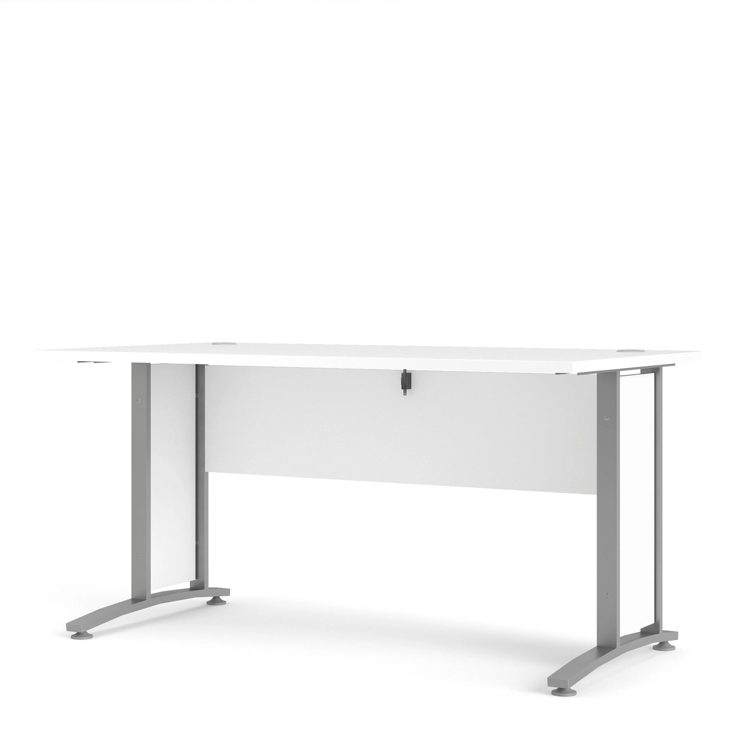 Furniture To Go Prima Desk 150cm in White with Silver Grey Steel Legs