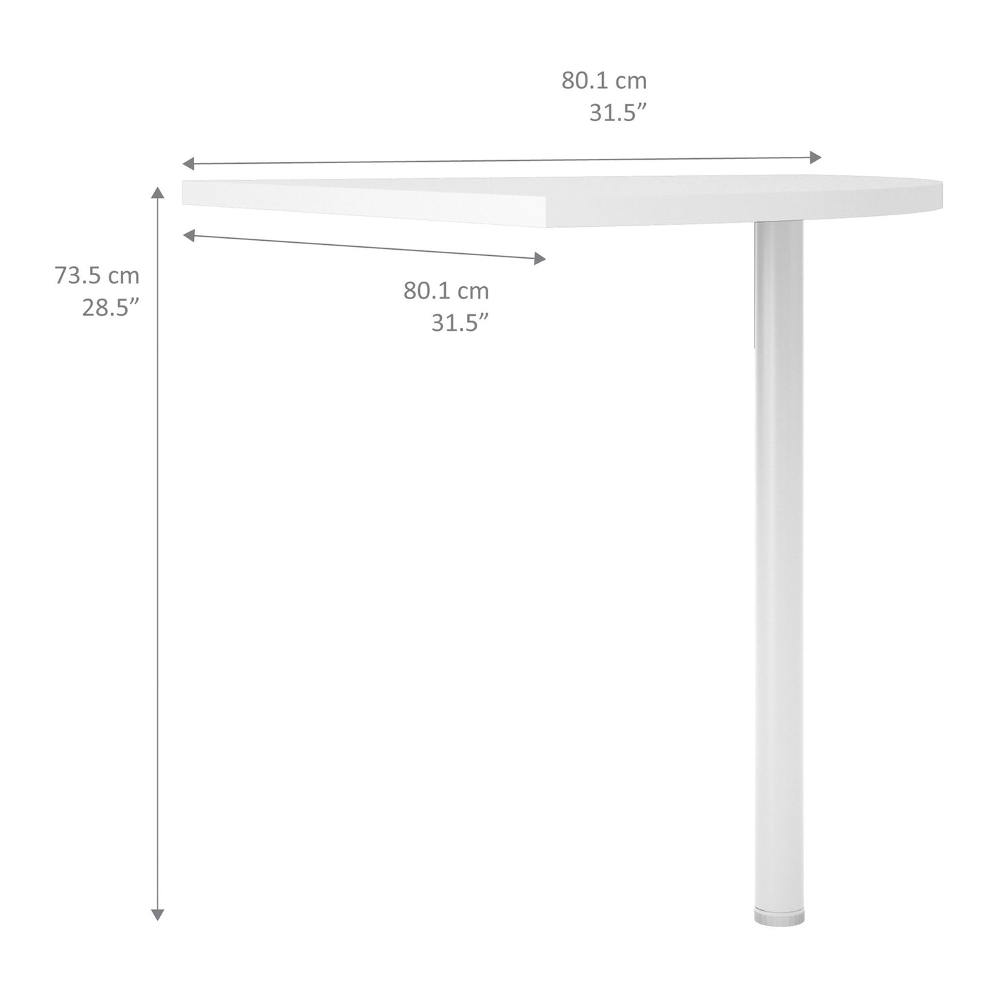 Furniture To Go Prima Corner Desk Top in Black Woodgrain with Silver Grey Steel Legs