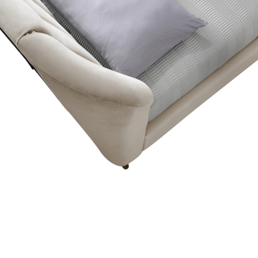 Birlea Elm 5ft King Size Fabric Bed Frame, Warm Stone