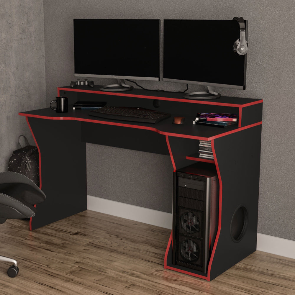 Birlea Enzo Gaming Computer Desk, Black & Red