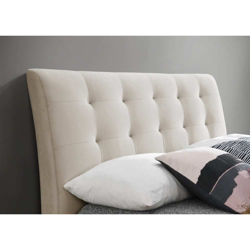 Birlea Hemlock 5ft King Size Fabric Bed Frame, Warm Stone
